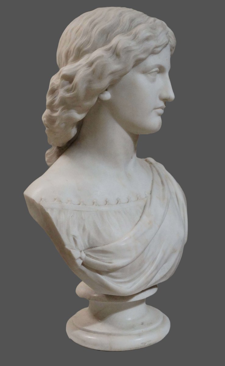 Edward William Physick (1174-1862) Neoclassical Carrara Marble Bust -photo-2