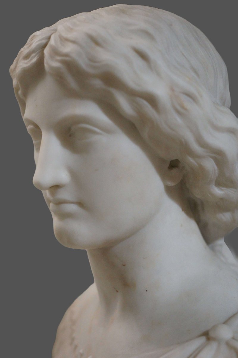 Edward William Physick (1174-1862) Neoclassical Carrara Marble Bust -photo-3