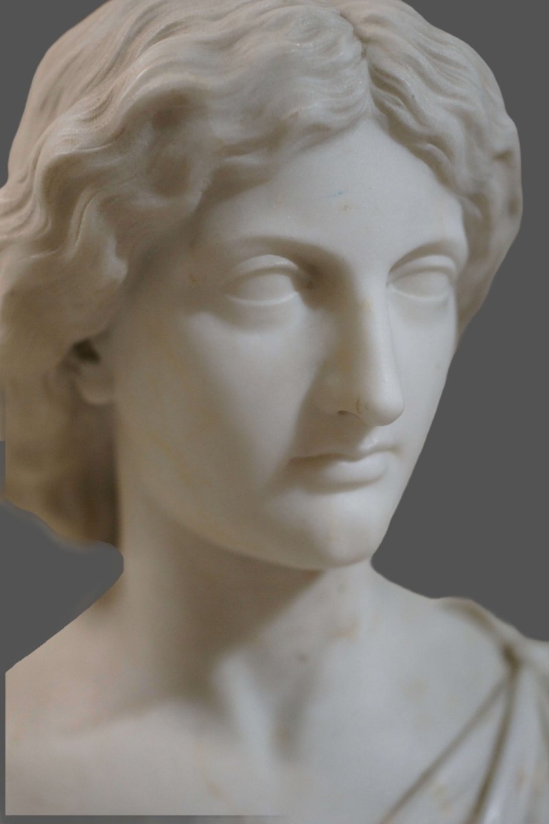 Edward William Physick (1174-1862) Neoclassical Carrara Marble Bust -photo-1