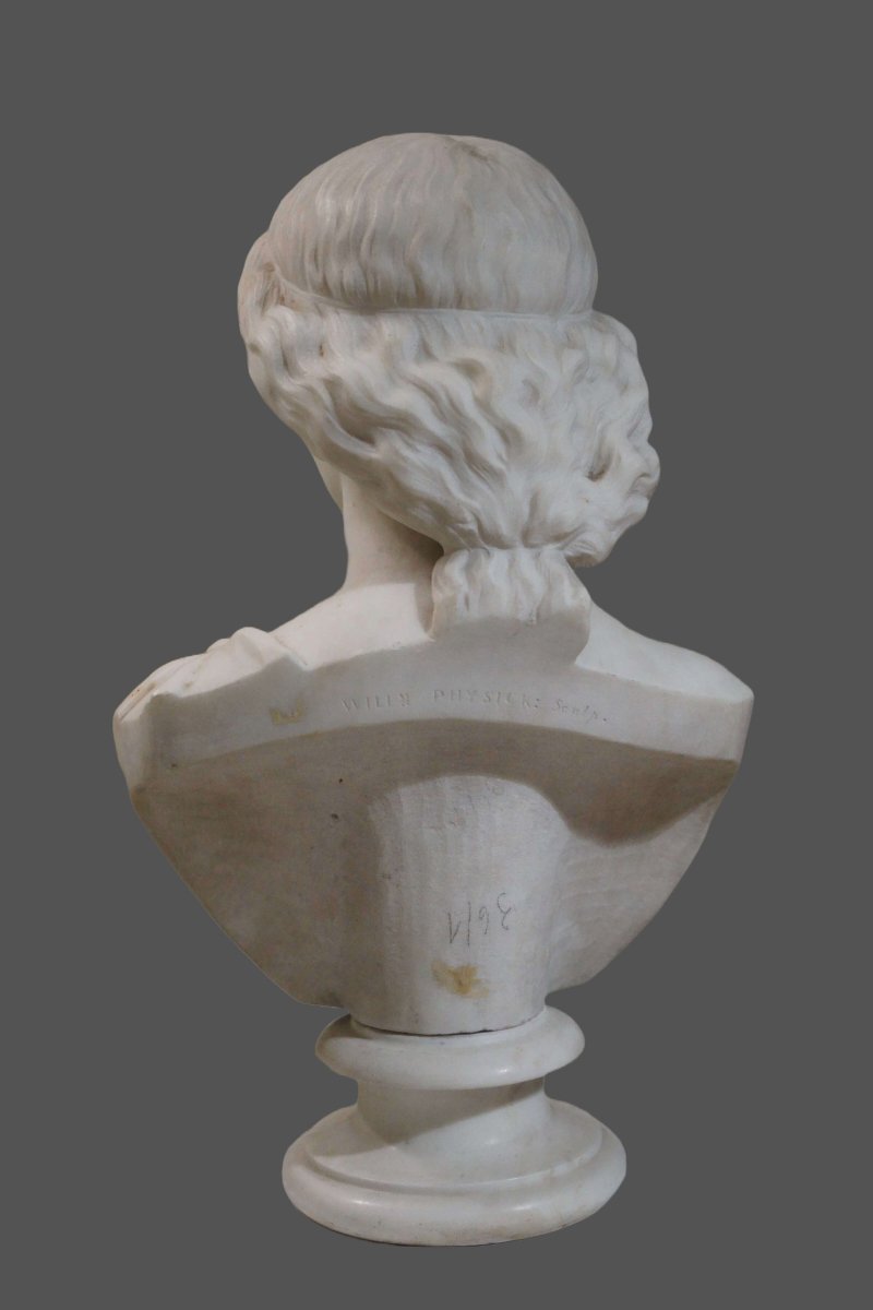 Edward William Physick (1174-1862) Neoclassical Carrara Marble Bust -photo-3