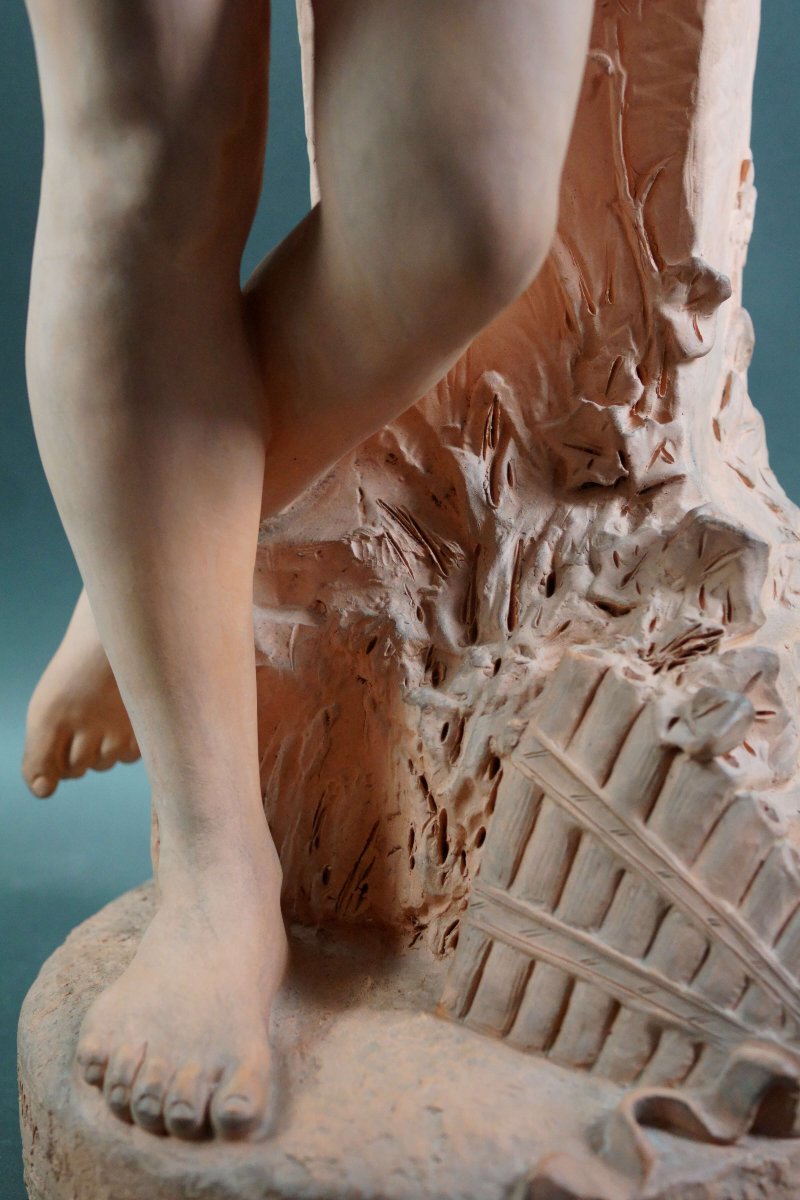 Domien Van Den Bossche (1854-1906) Imposing  Art Nouveau Terracotta Group -photo-6