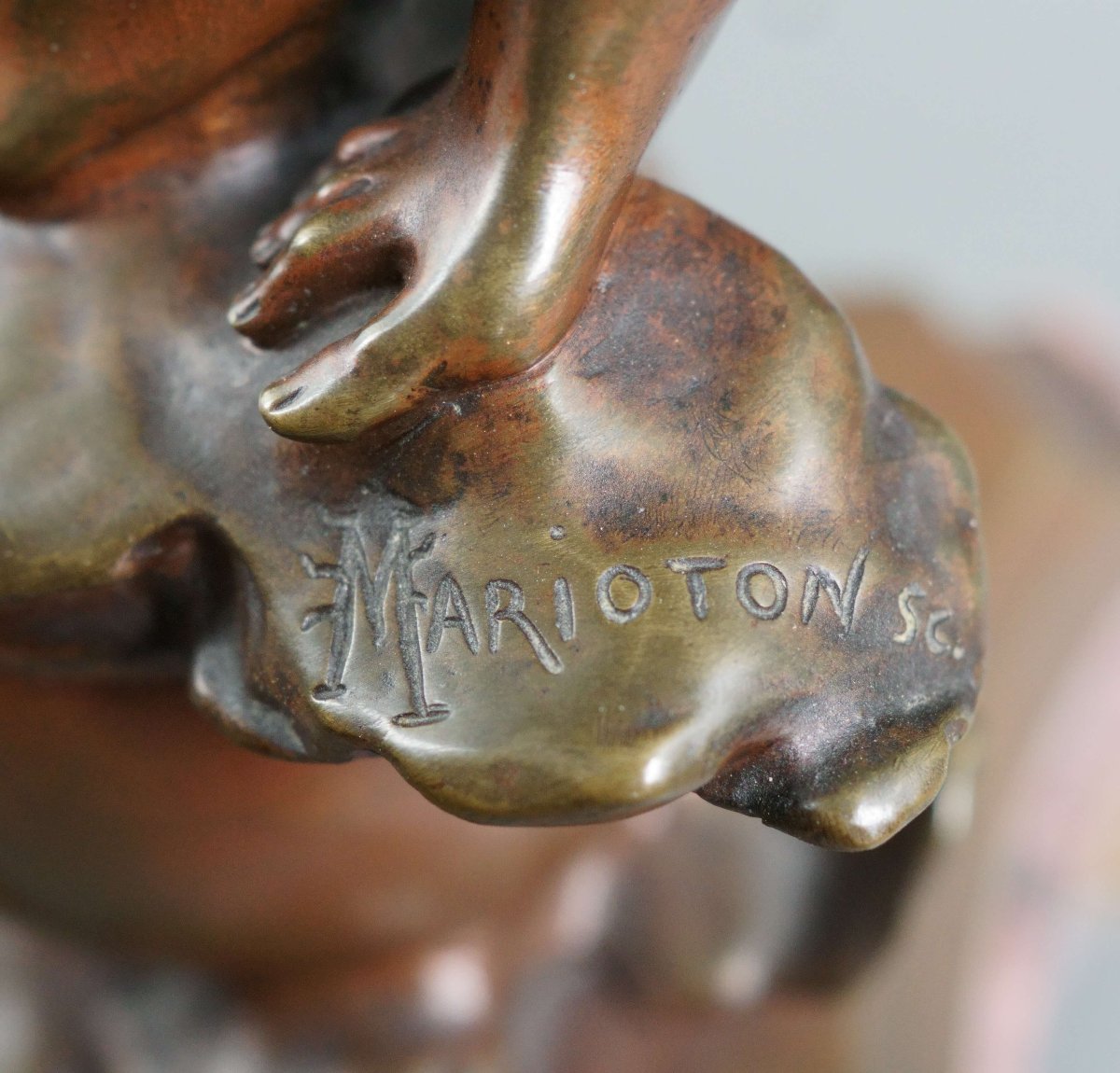 Eugène MARIOTON (1857 - 1933) "Phoebe" Sculpture en Bronze Napoléon III-photo-3