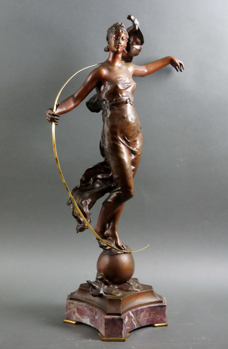 Eugène MARIOTON (1857 - 1933) "Phoebe" Sculpture en Bronze Napoléon III