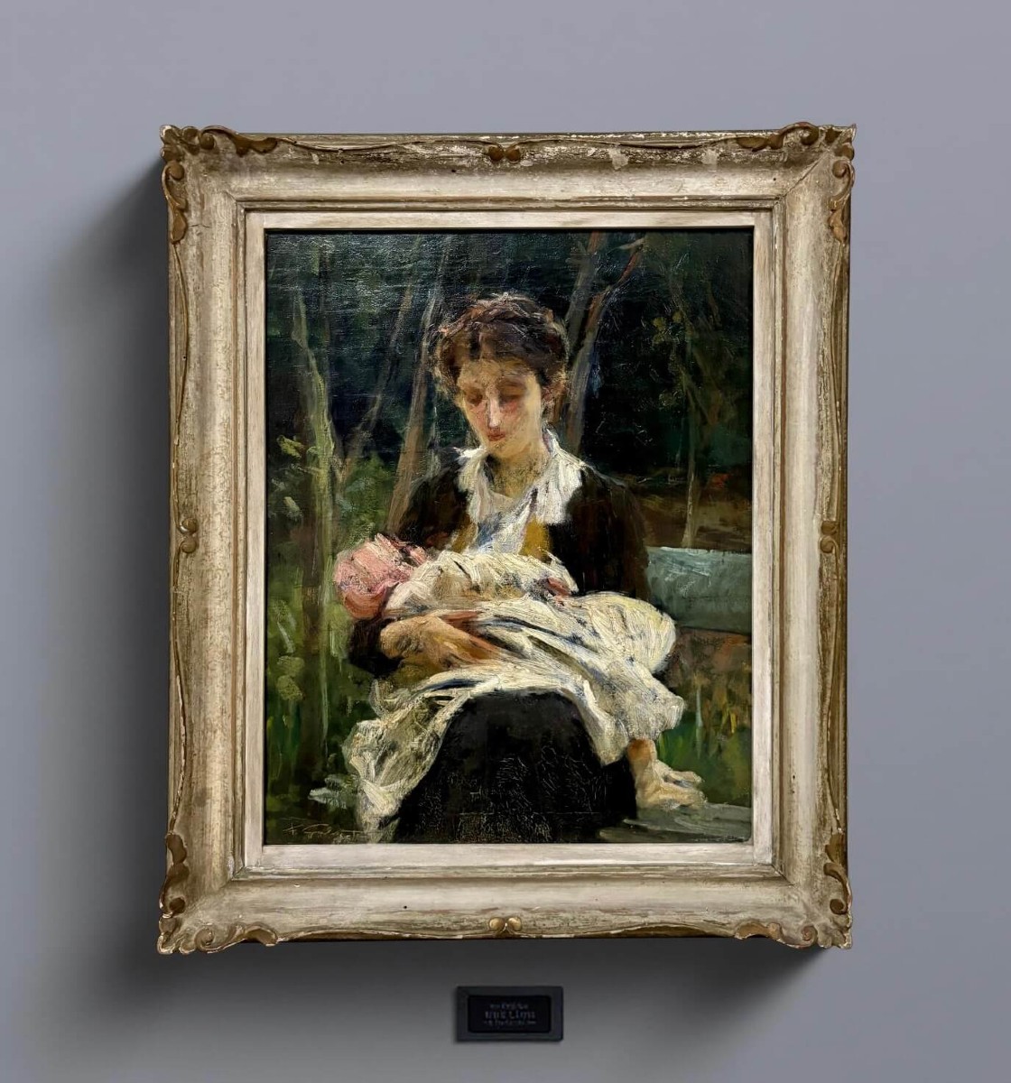 Francesco Galante (1884-1972) "the Young Mother" Portrait Early 20th-photo-3