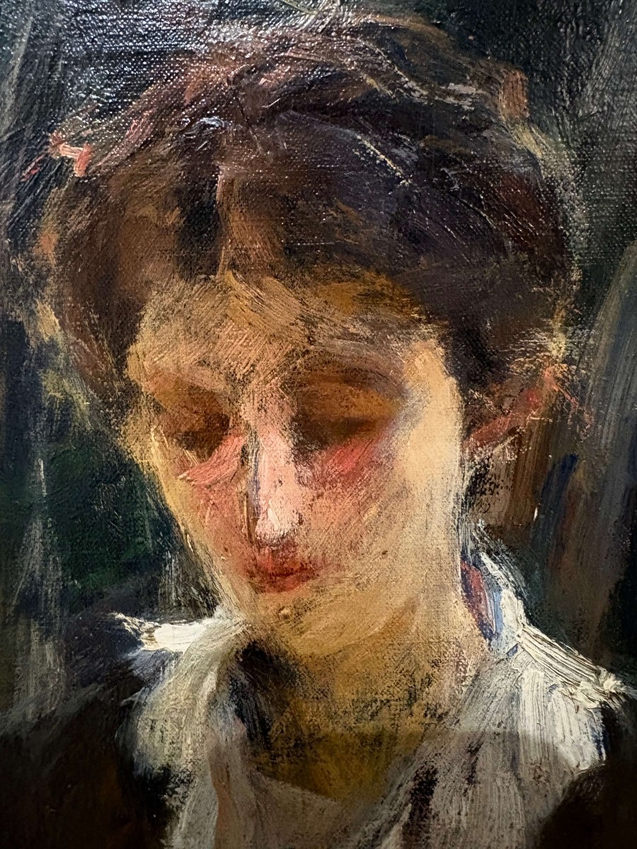Francesco Galante (1884-1972) "the Young Mother" Portrait Early 20th-photo-2
