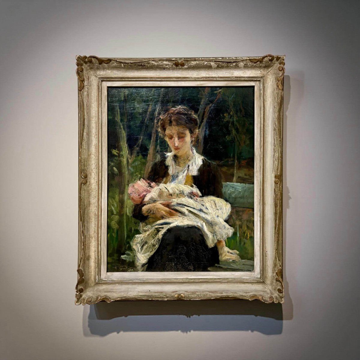 Francesco Galante (1884-1972) "the Young Mother" Portrait Early 20th-photo-4
