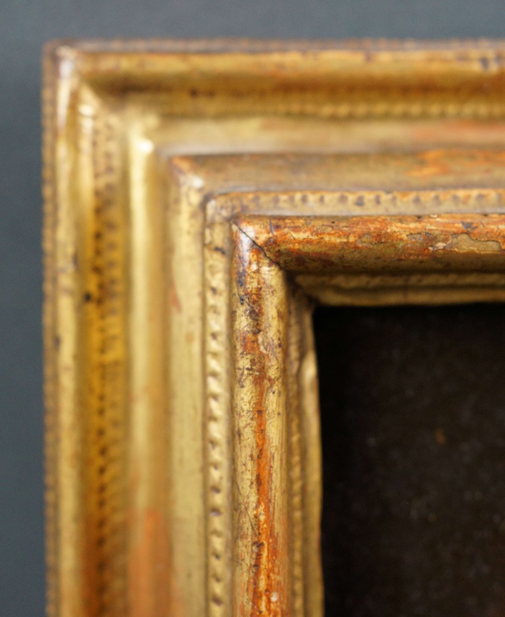 17th Italian School Portrait Of A Young Virgin Gilt Wood Frame-photo-3