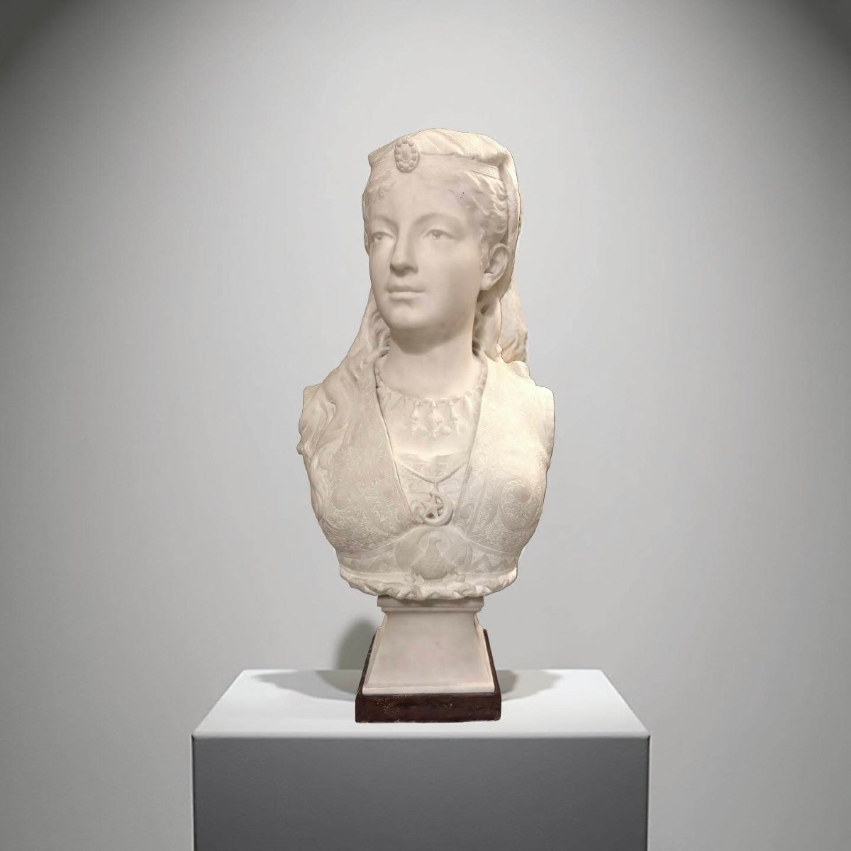 Zacharie Rimbez - 19th Orientalist Marble Bust Of Armida-photo-2