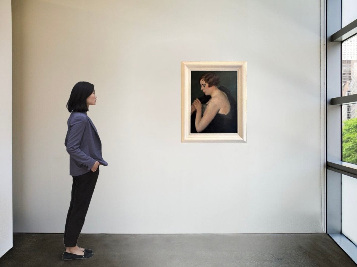 Portrait d'une Elégante Art déco Monogrammée EB Datée 1931-photo-3