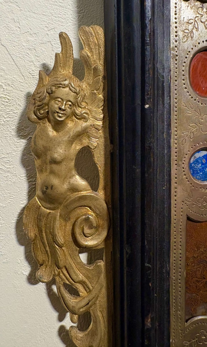 18th Grand Tour Frame, Pietra Dura Marquetry And Gilt Bronze-photo-2