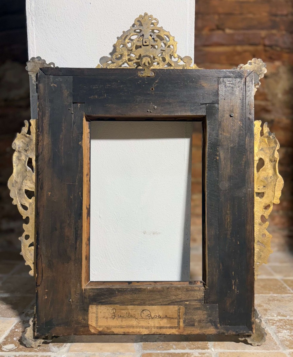 18th Grand Tour Frame, Pietra Dura Marquetry And Gilt Bronze-photo-2