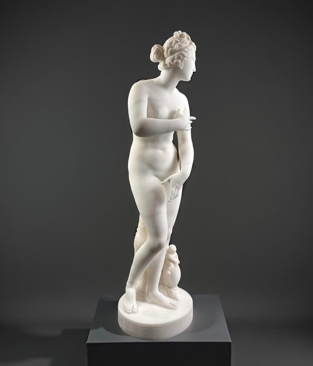 19th Carrara Marble Sculpture Venus De' Medici Florentine Workshop-photo-2