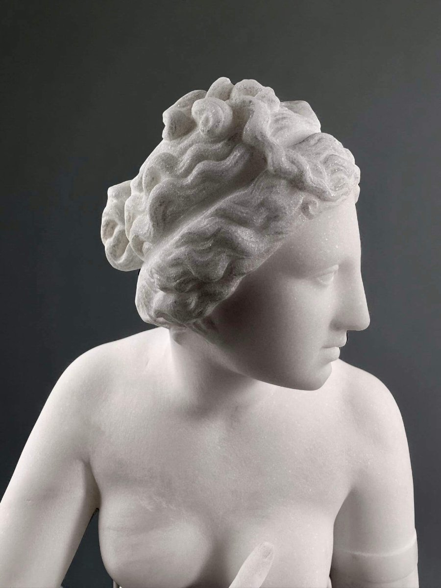 19th Carrara Marble Sculpture Venus De' Medici Florentine Workshop-photo-4