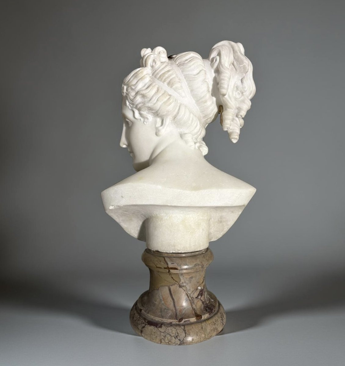 Antonio Frilli (1830-1902) 19th Statuary Marble Bust Of Venus Italica-photo-4