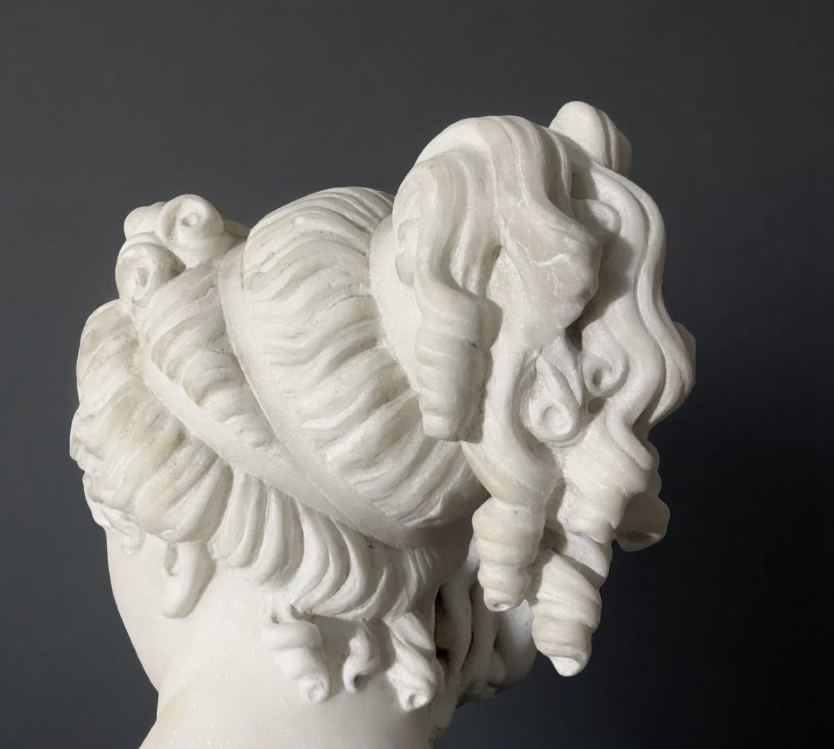 Antonio Frilli (1830-1902) 19th Statuary Marble Bust Of Venus Italica-photo-1