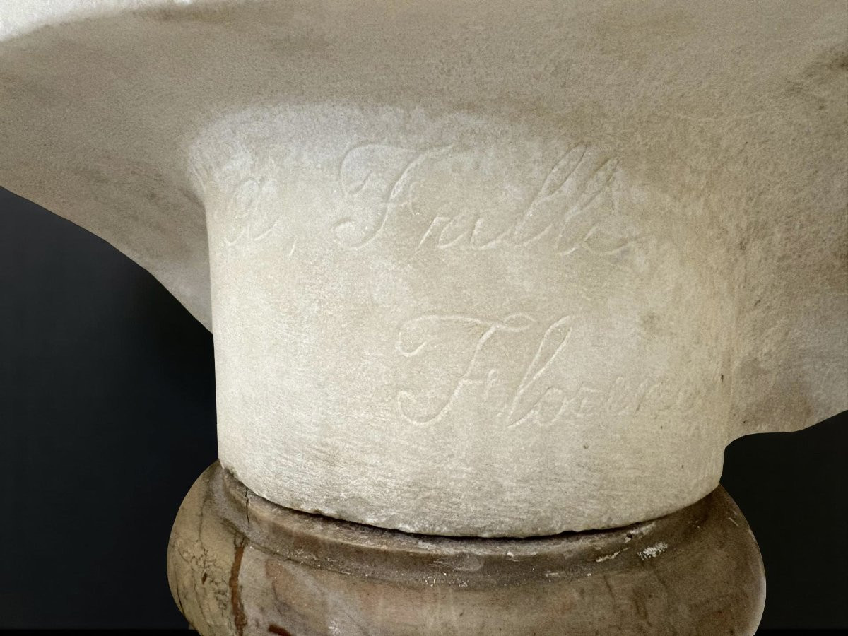 Antonio Frilli (1830-1902) 19th Statuary Marble Bust Of Venus Italica-photo-2