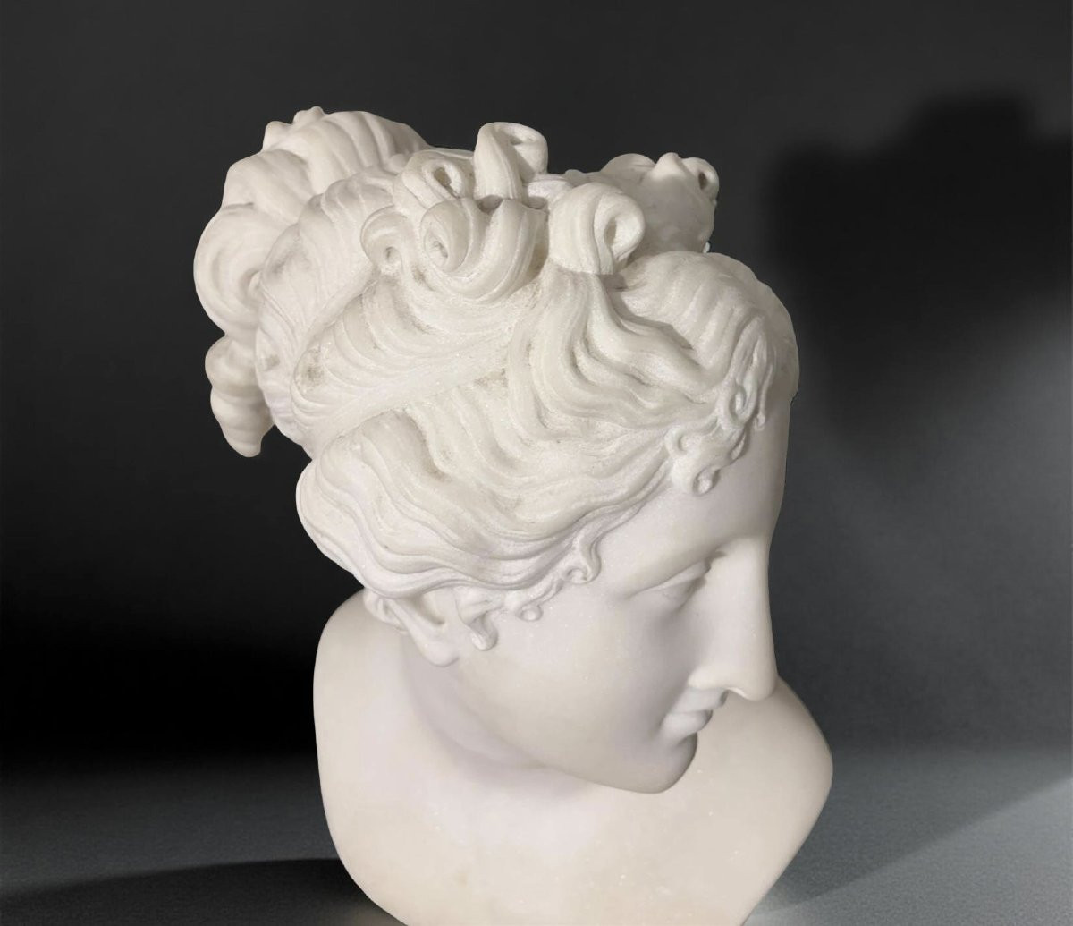 Antonio Frilli (1830-1902) 19th Statuary Marble Bust Of Venus Italica-photo-4