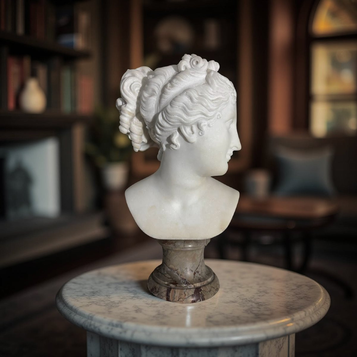 Antonio Frilli (1830-1902) 19th Statuary Marble Bust Of Venus Italica-photo-8
