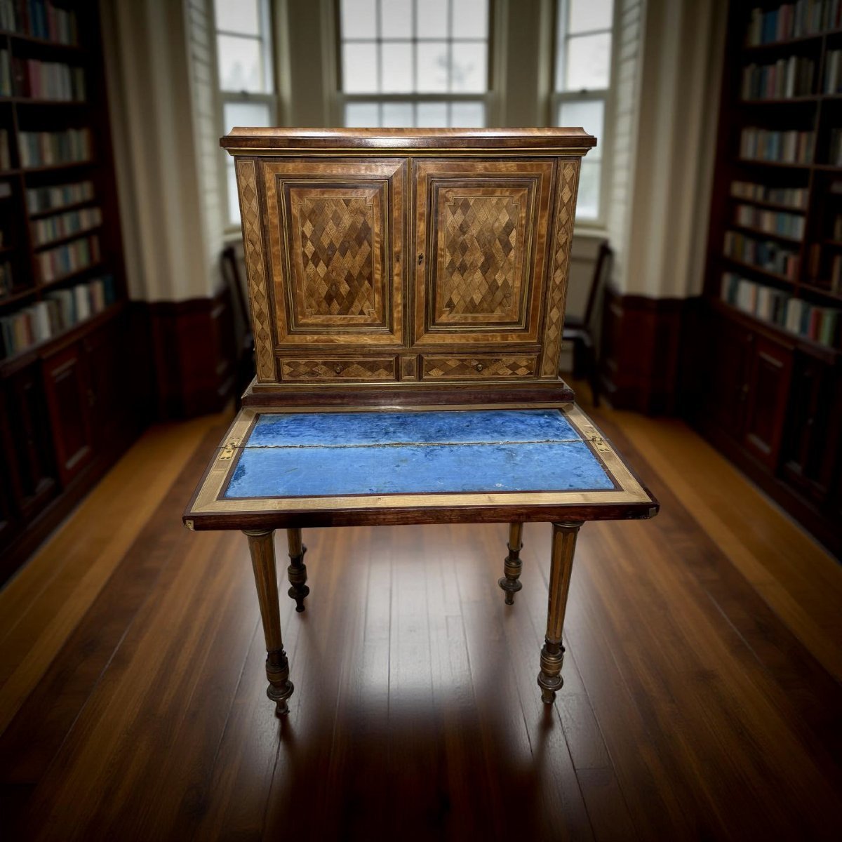 Paul Sormani (1817-1877) Stamped Marquetry Desk-photo-2