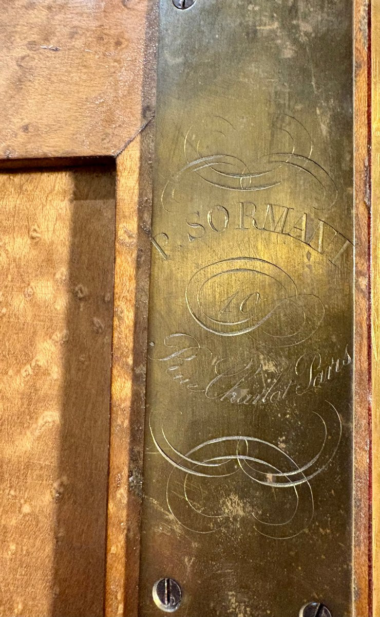 Paul Sormani (1817-1877) Stamped Marquetry Desk-photo-3
