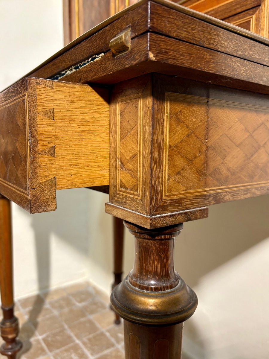 Paul Sormani (1817-1877) Stamped Marquetry Desk-photo-6