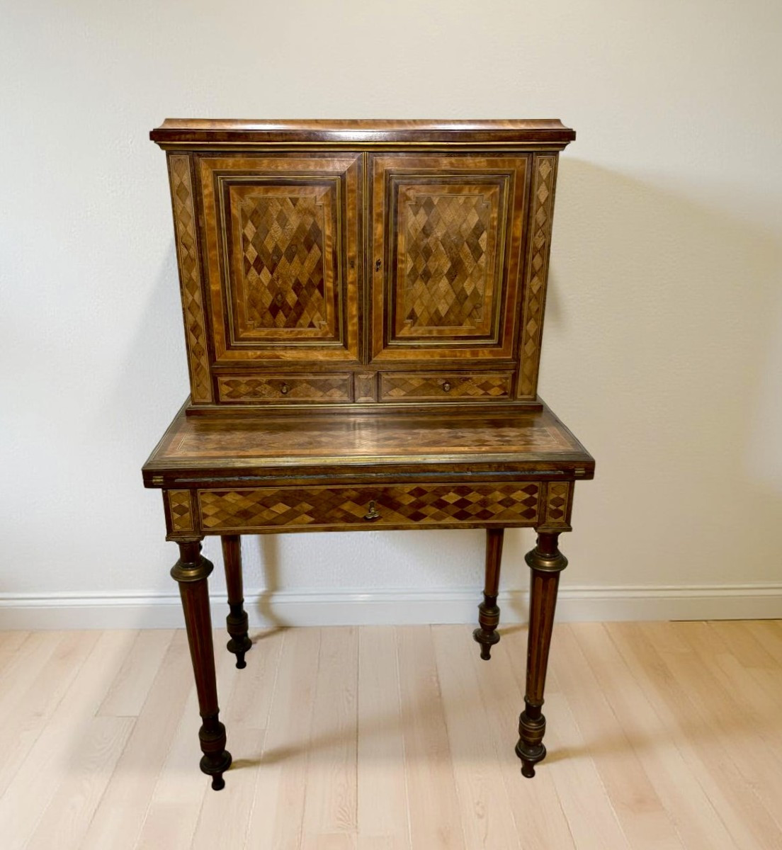 Paul Sormani (1817-1877) Stamped Marquetry Desk