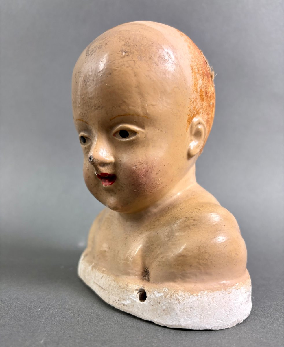 18th Italian Polychrome Bust Of The Child Jesus-photo-3