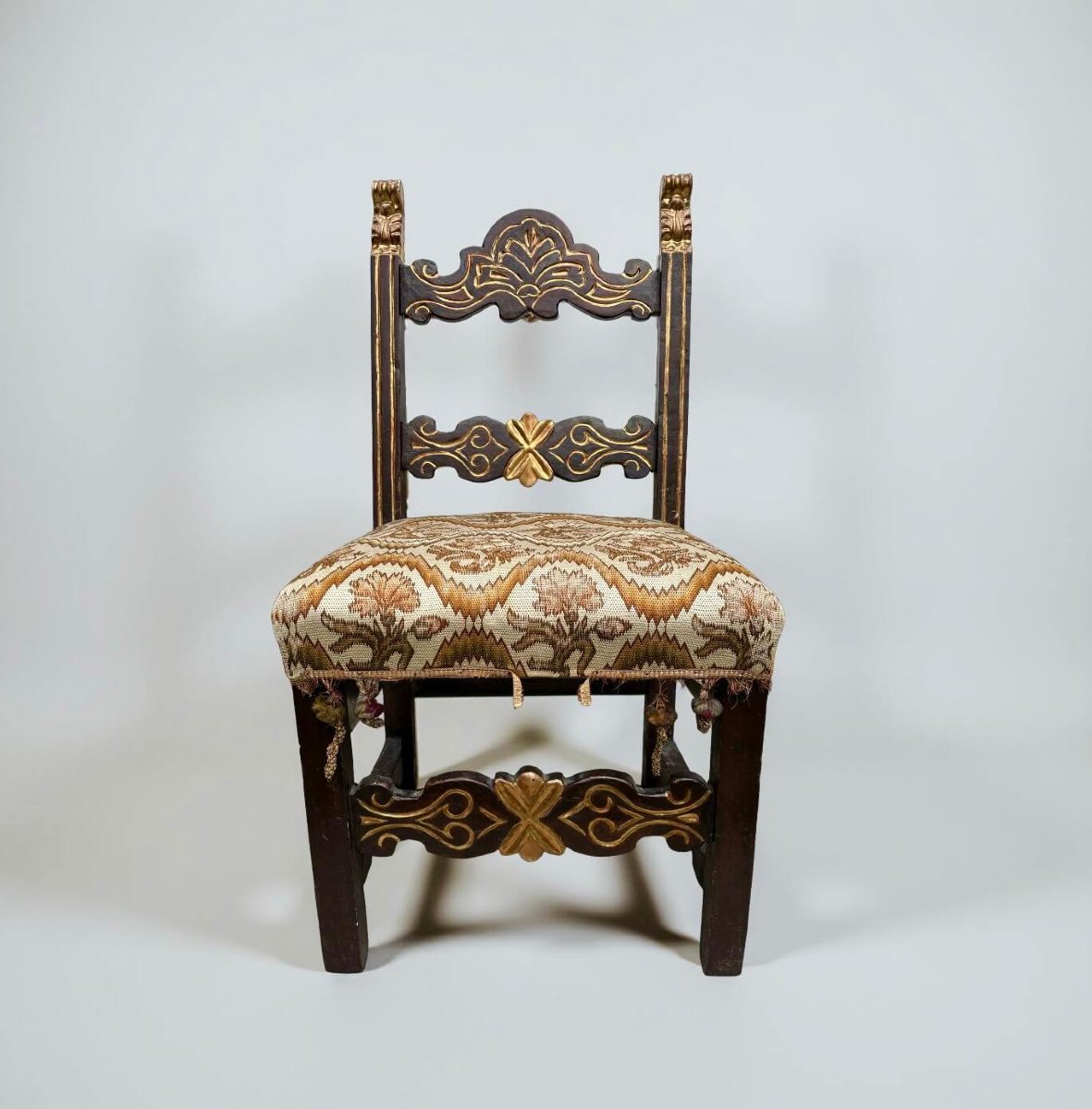 16th Italian Renaissance Nurse's Chair Gilt Wood-photo-3