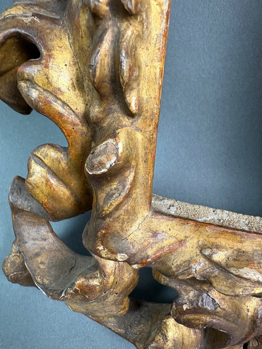 Cadre de Collection en Bois Sculpté et Doré Baroque Italien 17éme siècle-photo-3