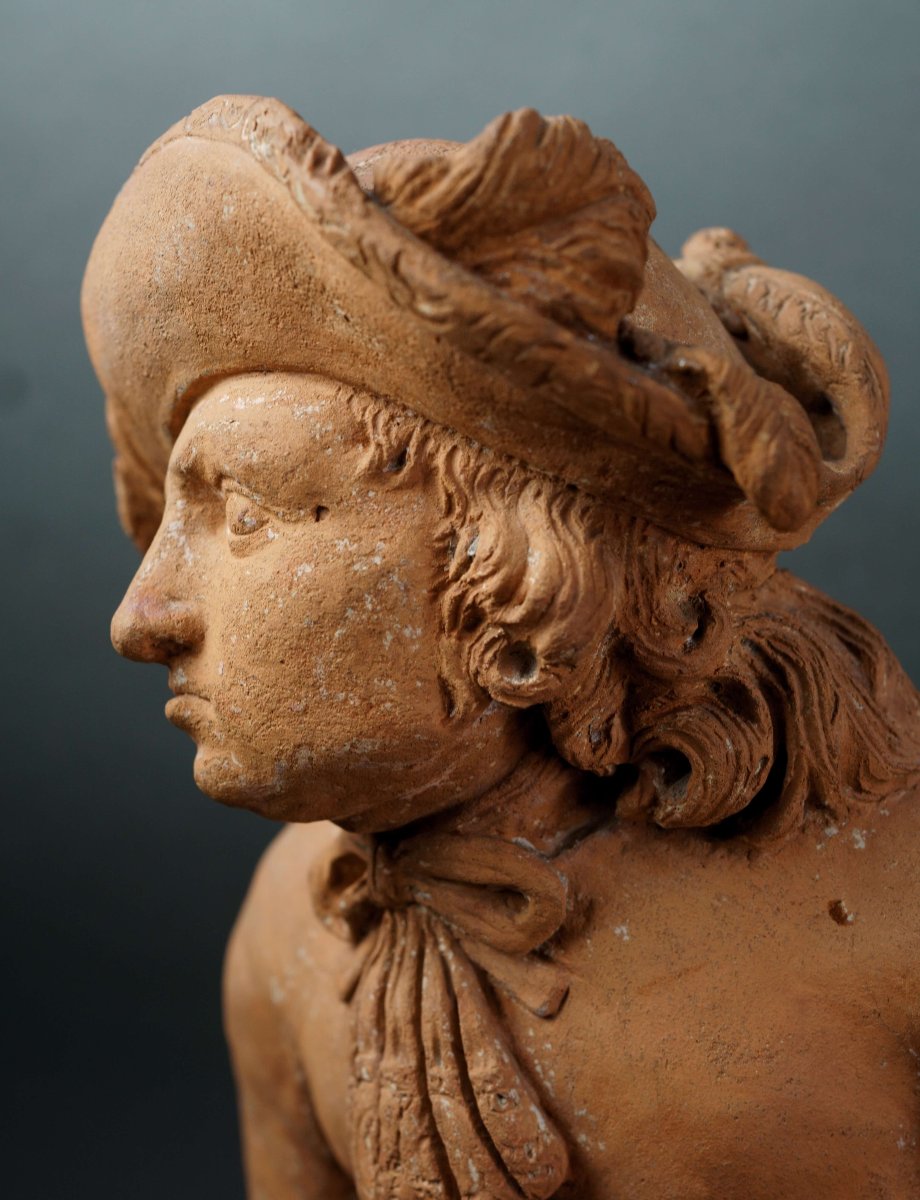 17th French School Pair Of Terracotta Sculpture-photo-7