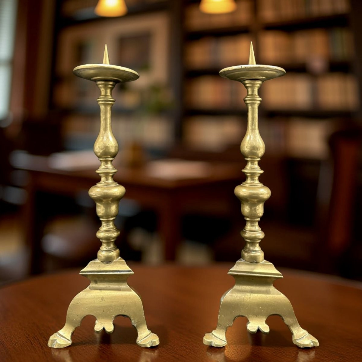 18th Pair Of Italian Bronze Candlesticks-photo-1