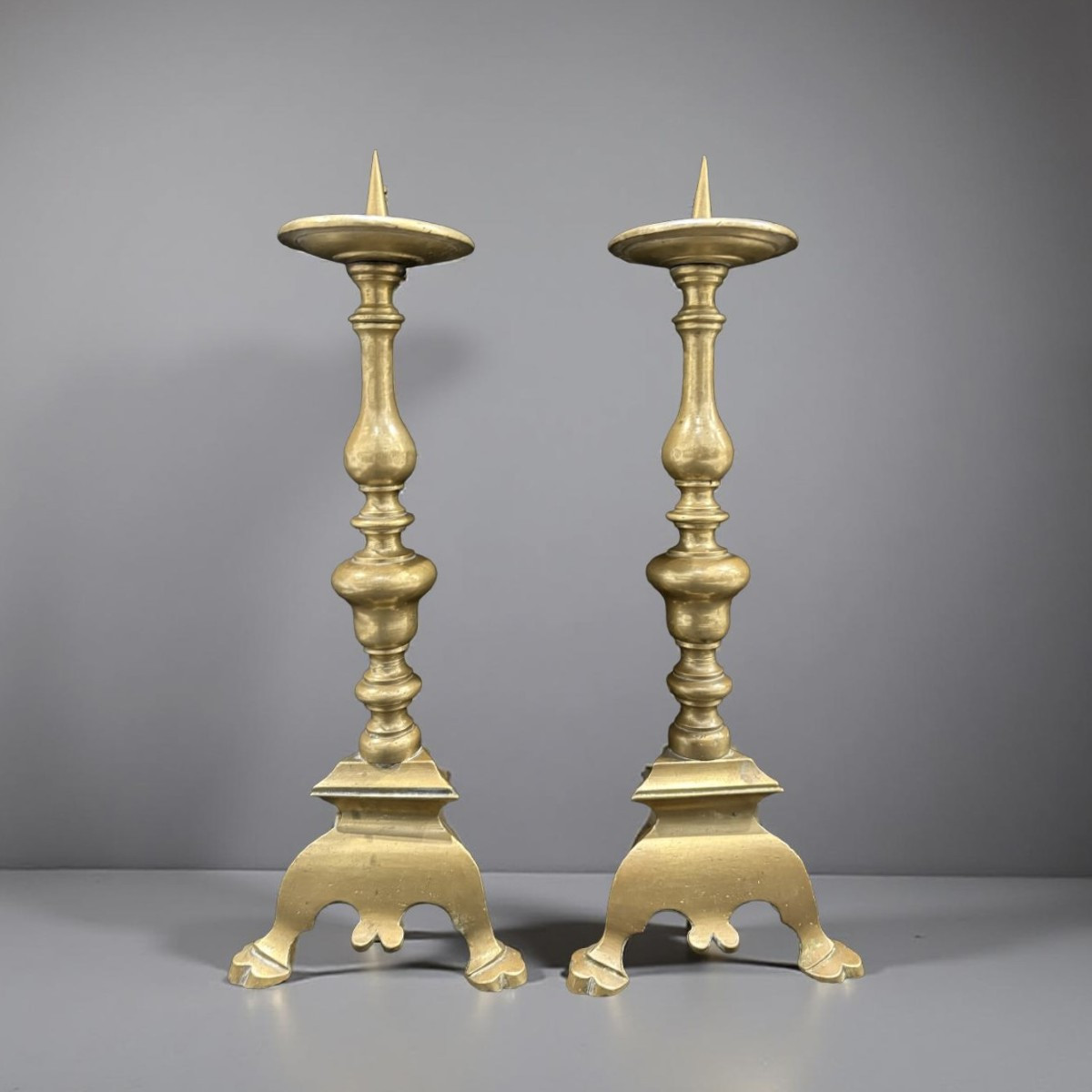 18th Pair Of Italian Bronze Candlesticks