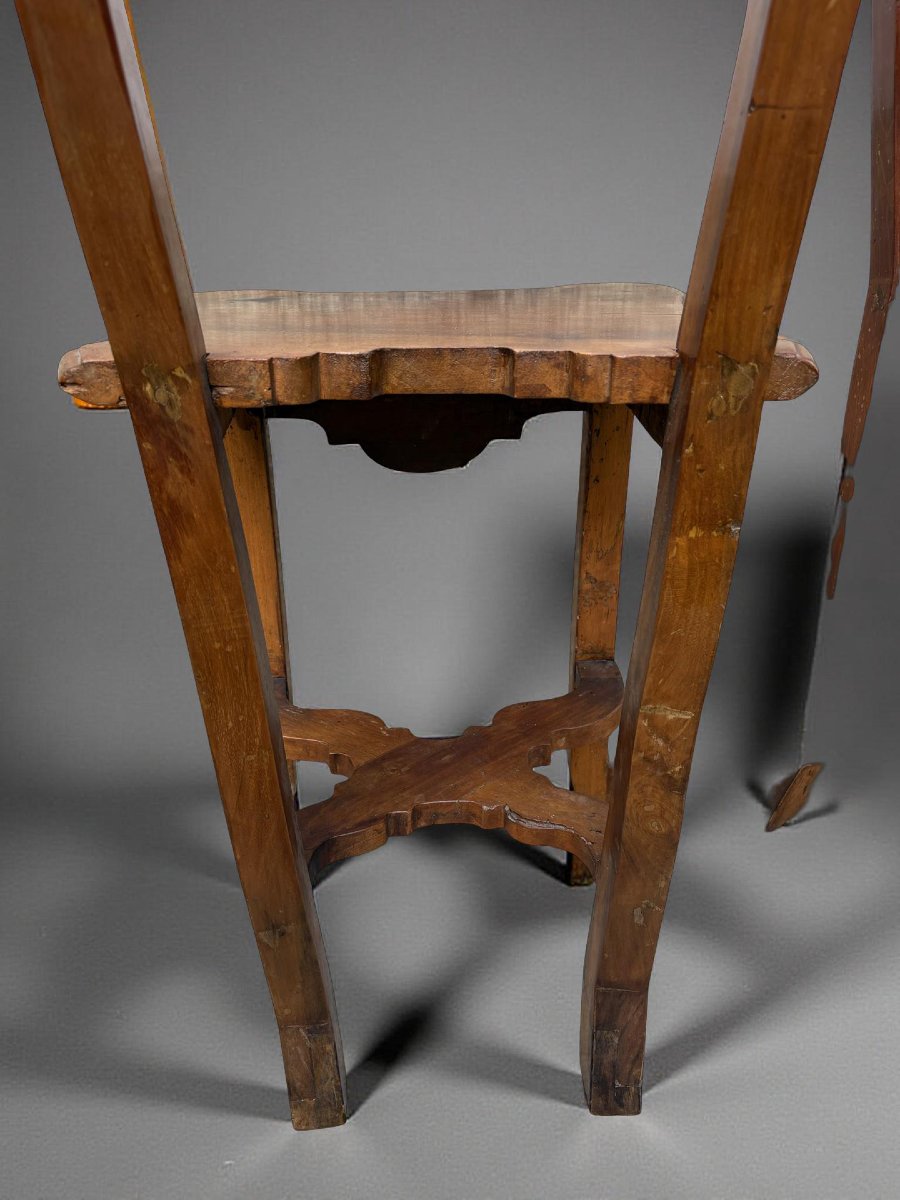 Early 18th Rare Pair Of Venetians Inlaid Chairs -photo-3