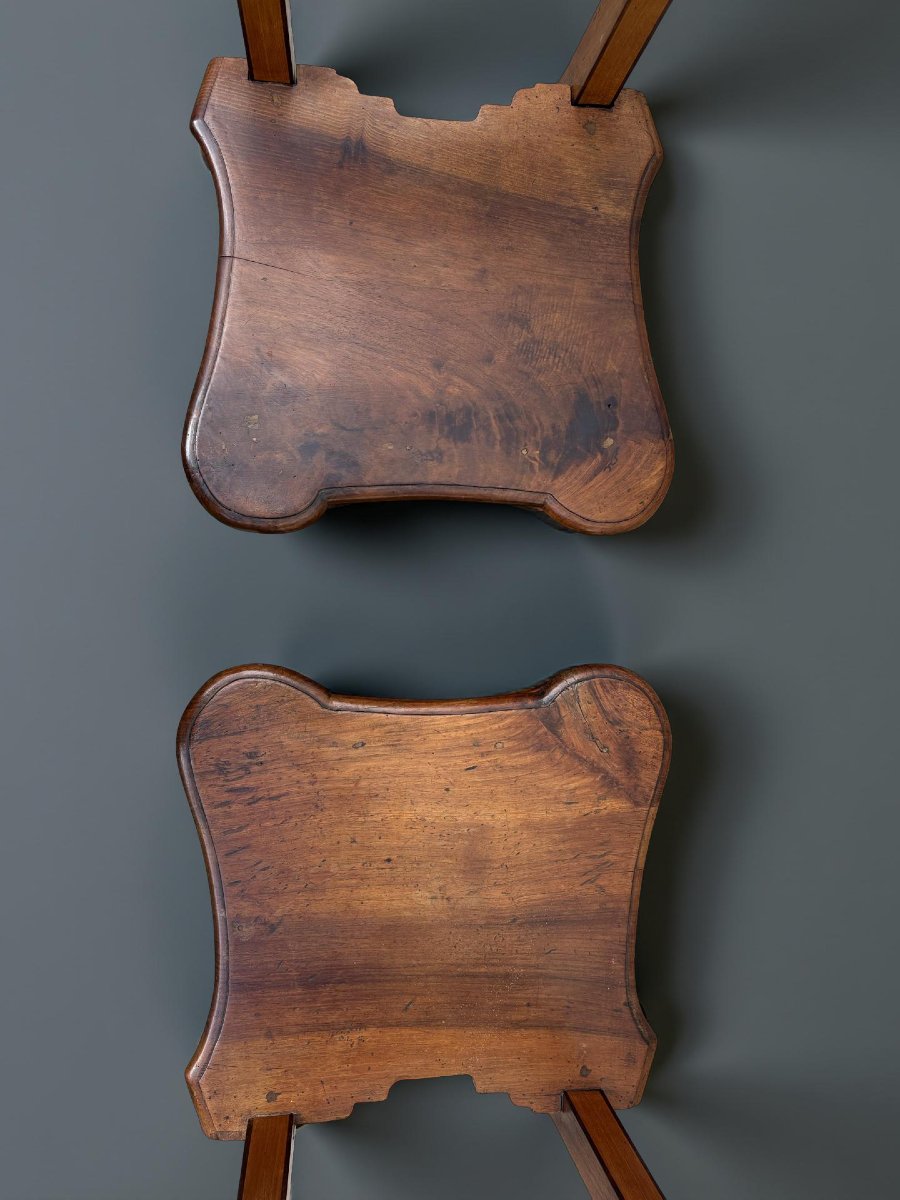 Early 18th Rare Pair Of Venetians Inlaid Chairs -photo-7