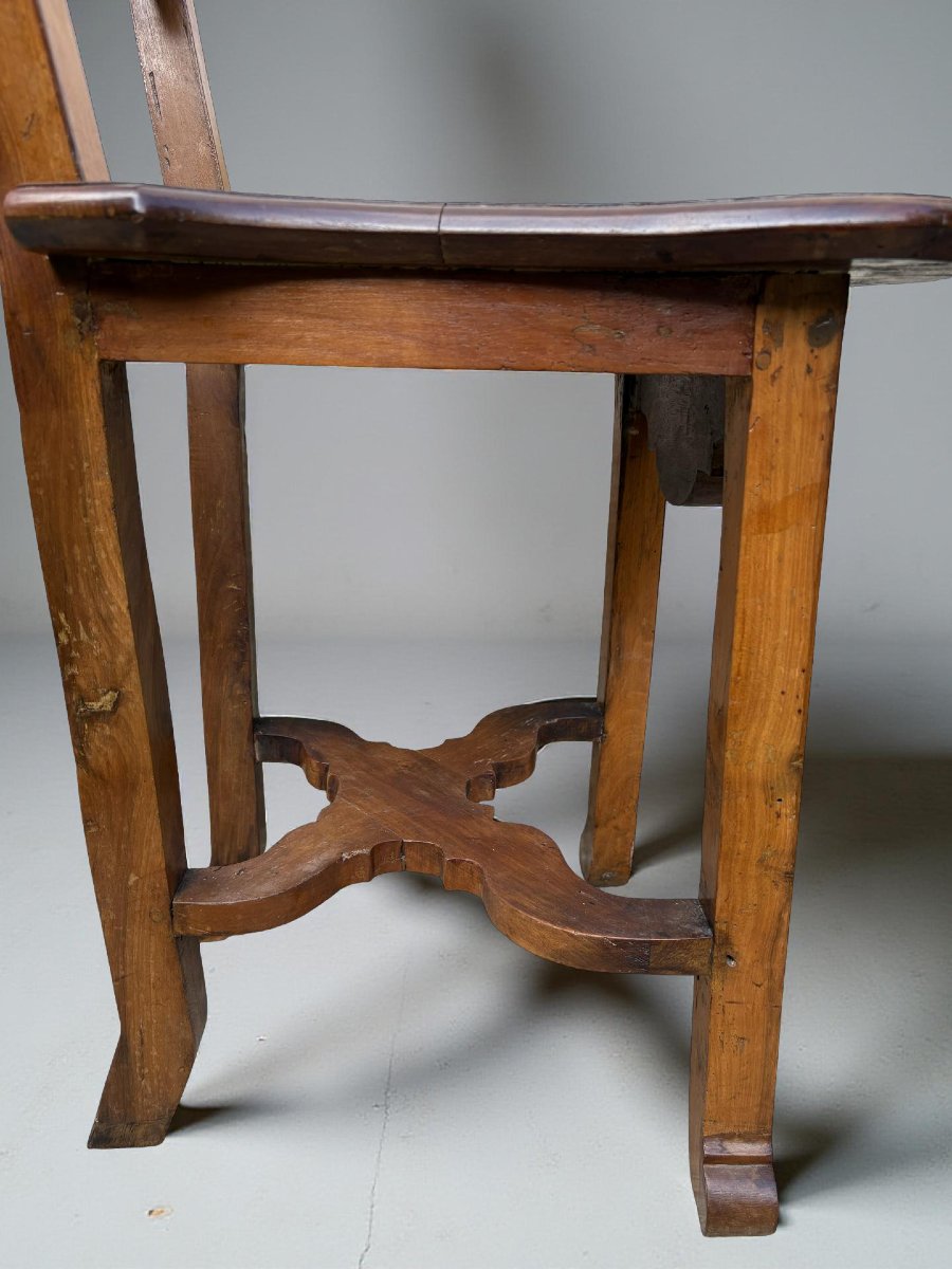 Early 18th Rare Pair Of Venetians Inlaid Chairs -photo-8