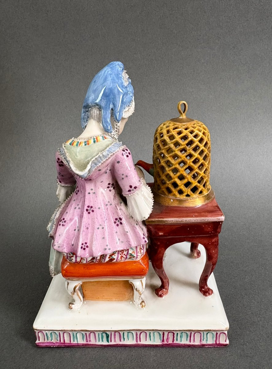 Groupe en Porcelaine de Meissen Femme au Oiseau 19éme-photo-3