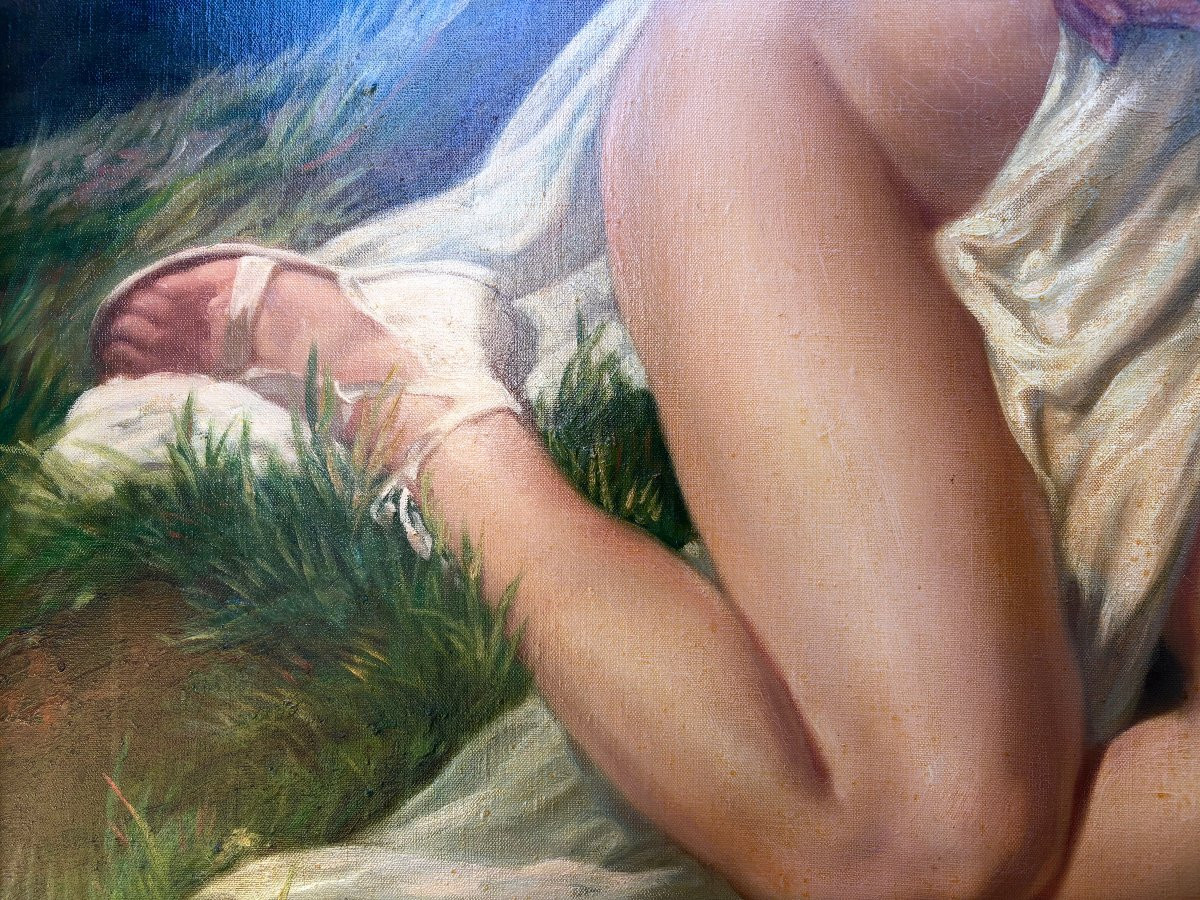 Médard Tytgat (1871-1948) Imposante Tableau Mythologique "Cephale et Procris"-photo-6