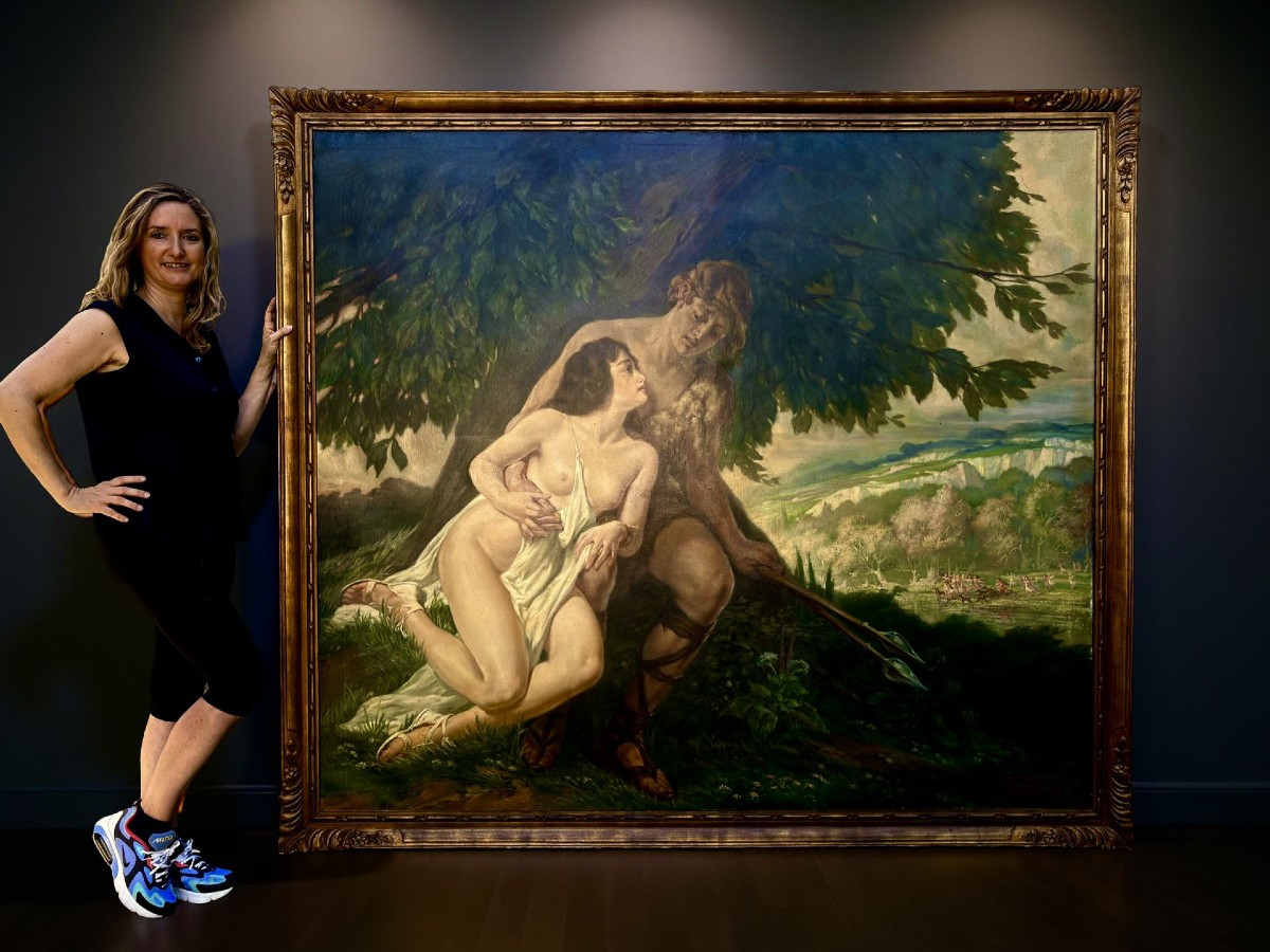 Médard Tytgat (1871-1948) Imposante Tableau Mythologique "Cephale et Procris"-photo-2