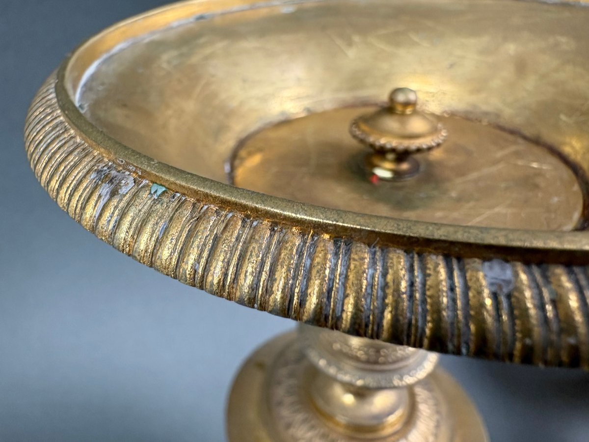 Paire de Vasques Cassolettes Bronze Doré époque Empire vers le 1810-photo-8