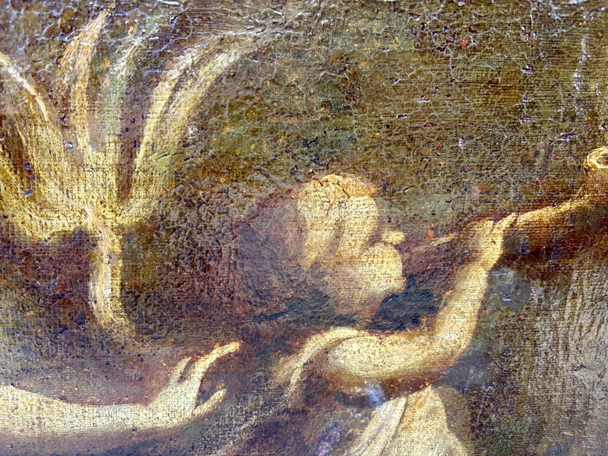 Grande Toile en Grisaille avec Tritons et Néréides, Italie, 18éme-photo-1