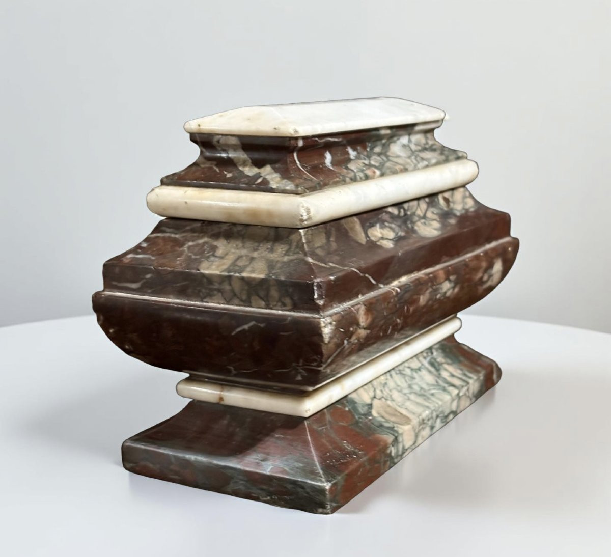 Early 19th Grand Tour Sarcophagus Marble Inkwell-photo-4