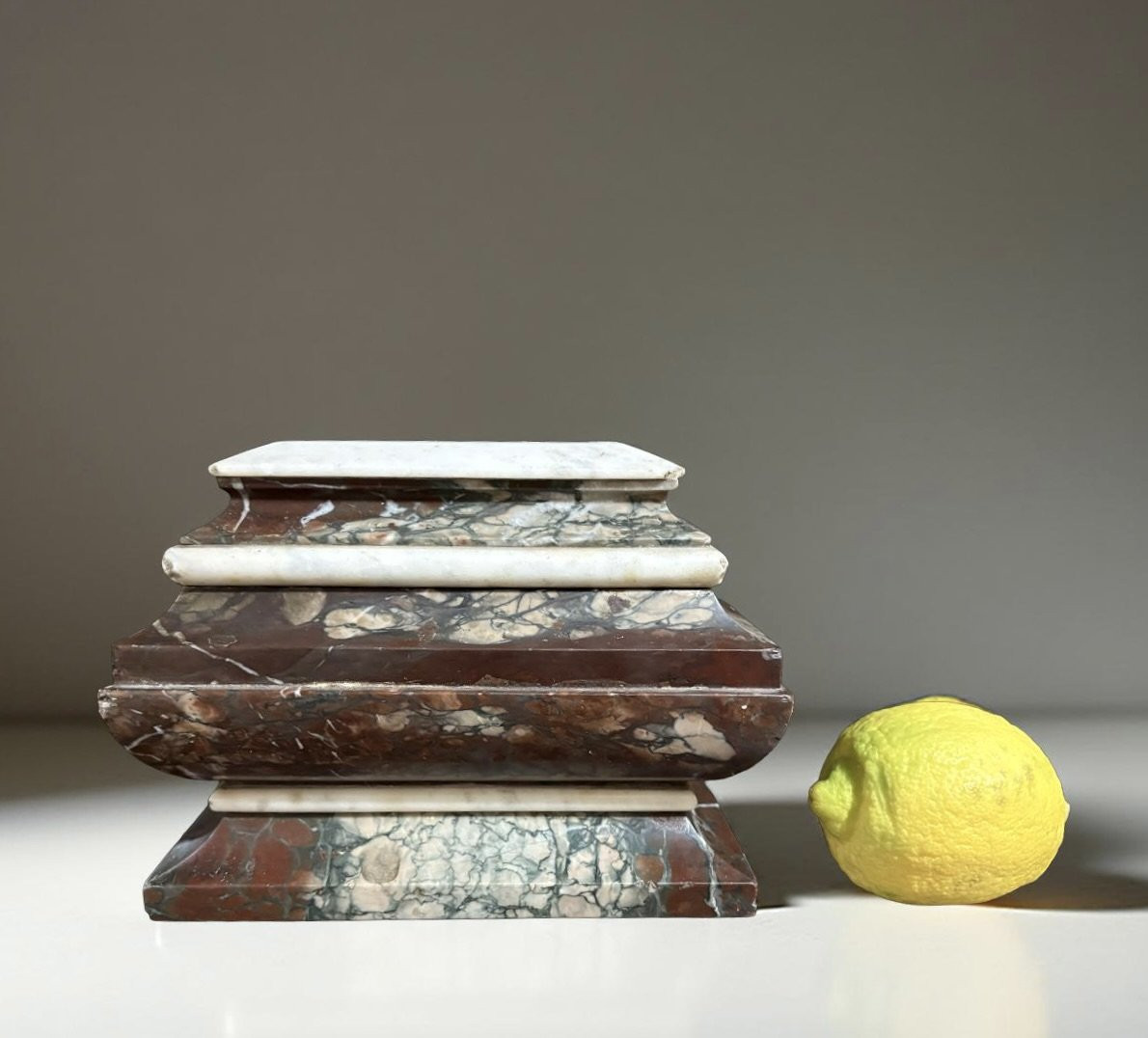 Early 19th Grand Tour Sarcophagus Marble Inkwell-photo-1