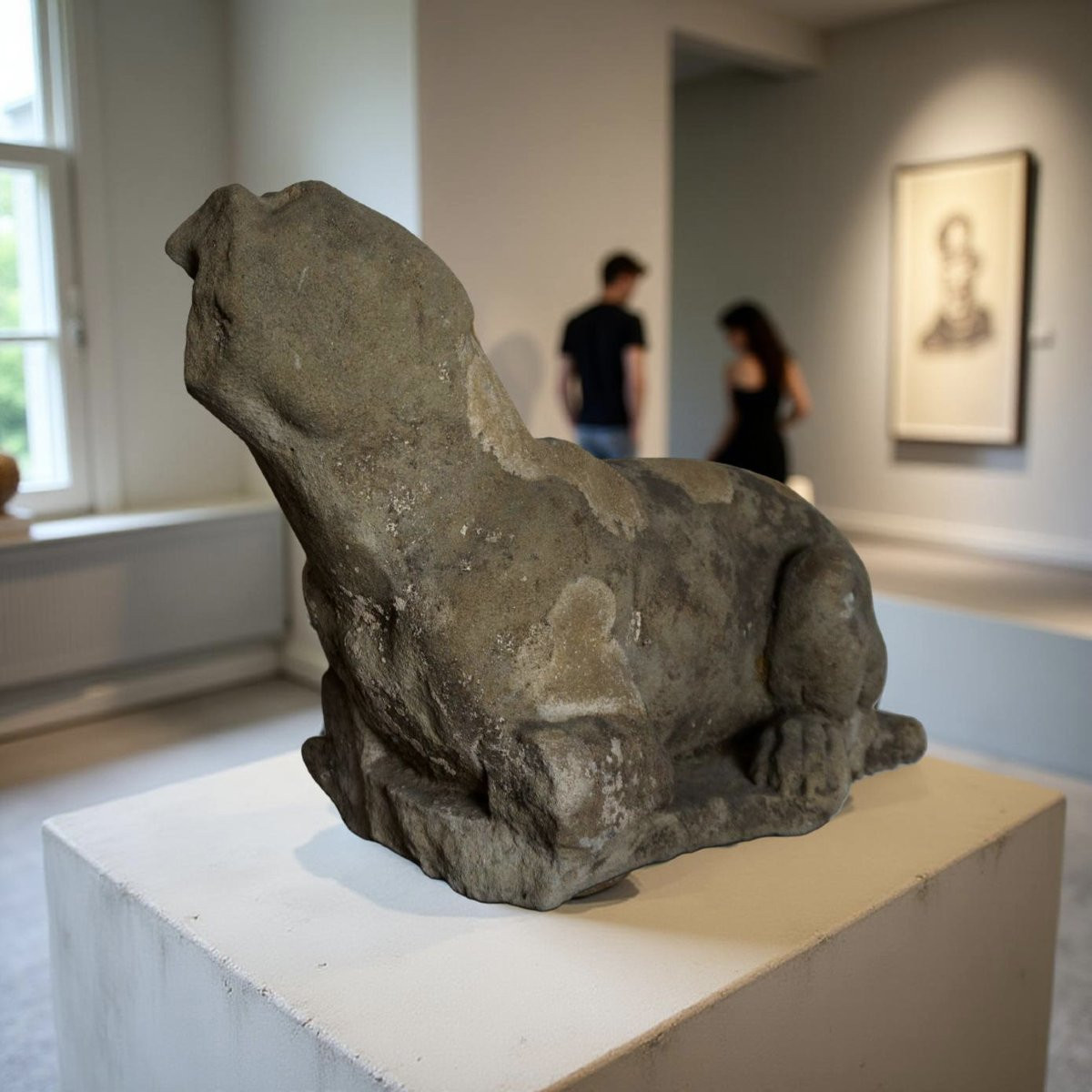 16th Italian Renaissance Pietra Serena  Greyhound Sculpture-photo-5