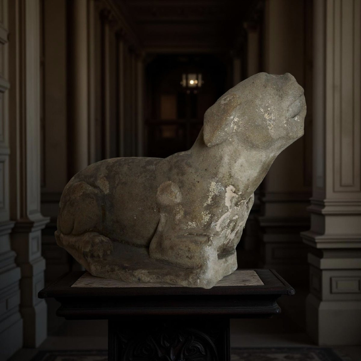 16th Italian Renaissance Pietra Serena  Greyhound Sculpture-photo-6