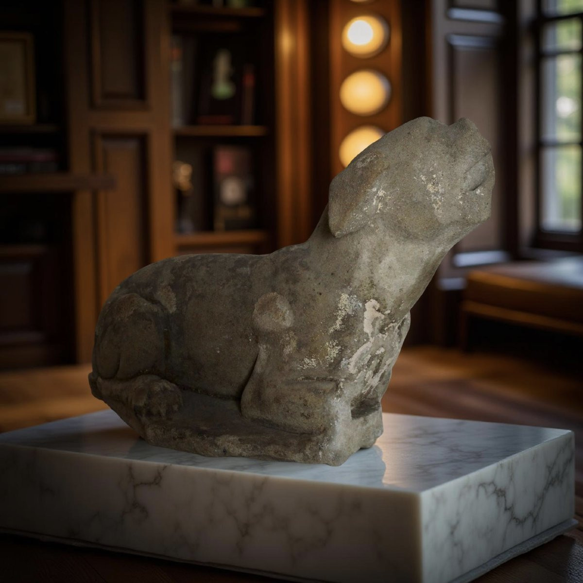 16th Italian Renaissance Pietra Serena  Greyhound Sculpture-photo-7