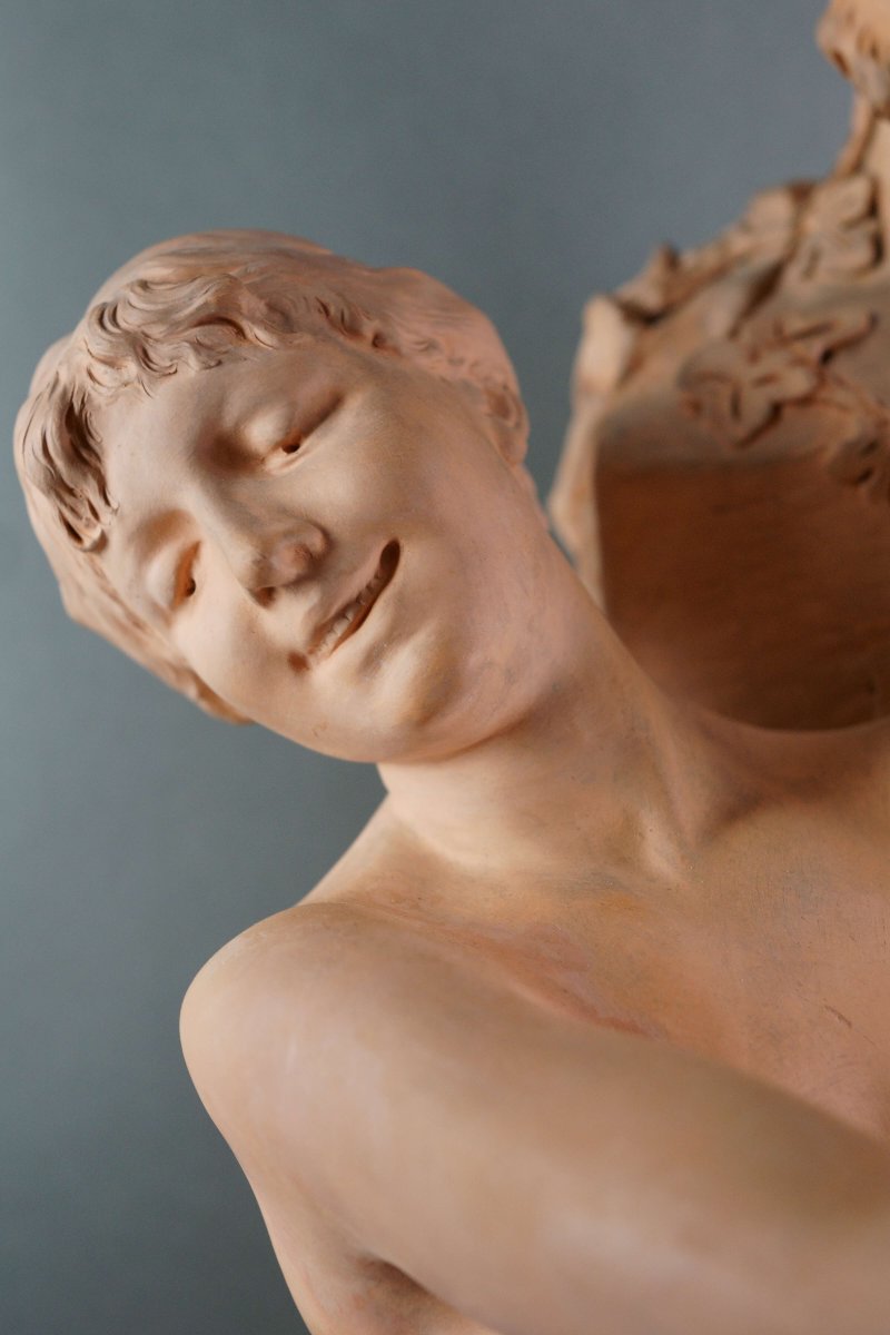 Domien Van Den Bossche (1854-1906) Imposing  Art Nouveau Terracotta Group -photo-3