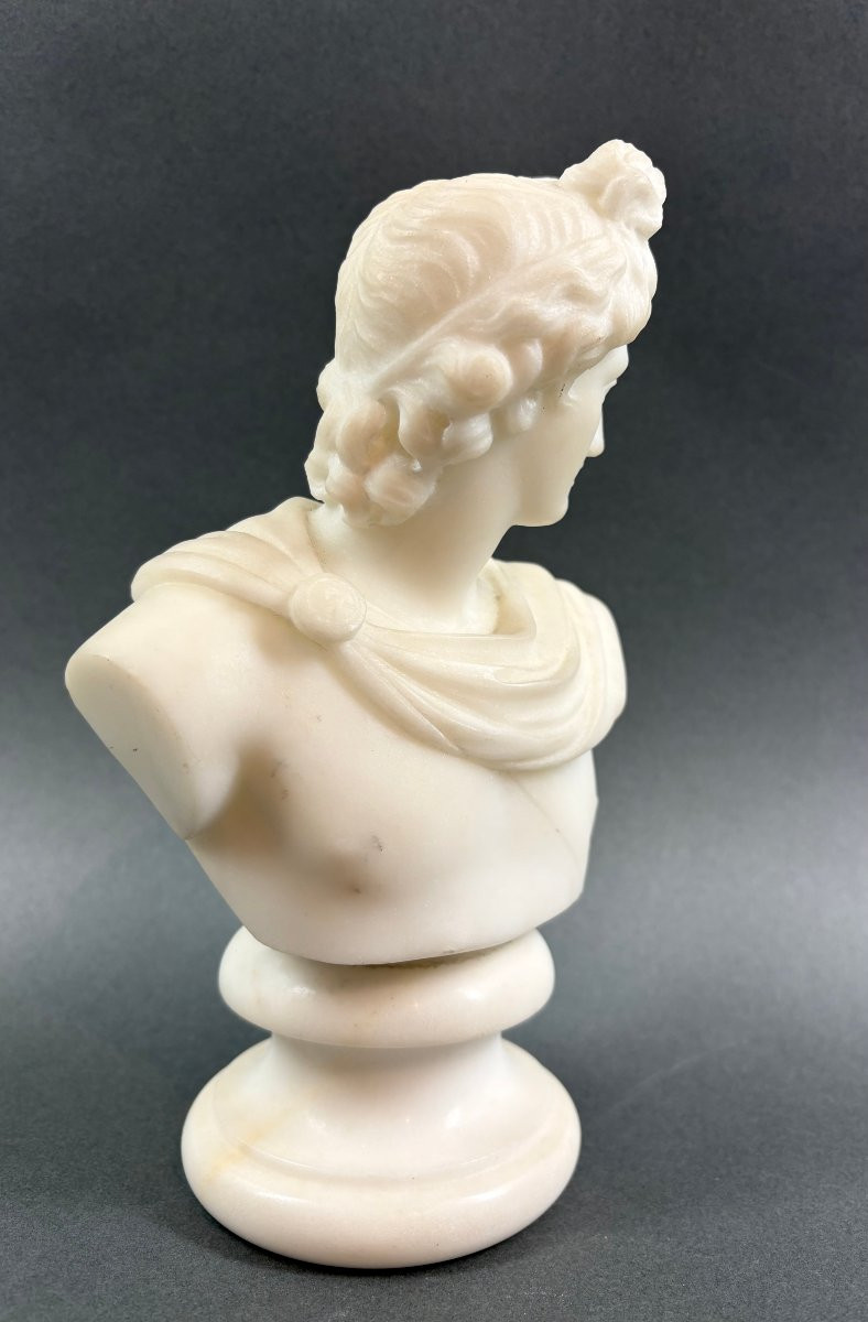 Buste Néoclassique en Marbre Apollon Grand Tour Roma 19éme-photo-3