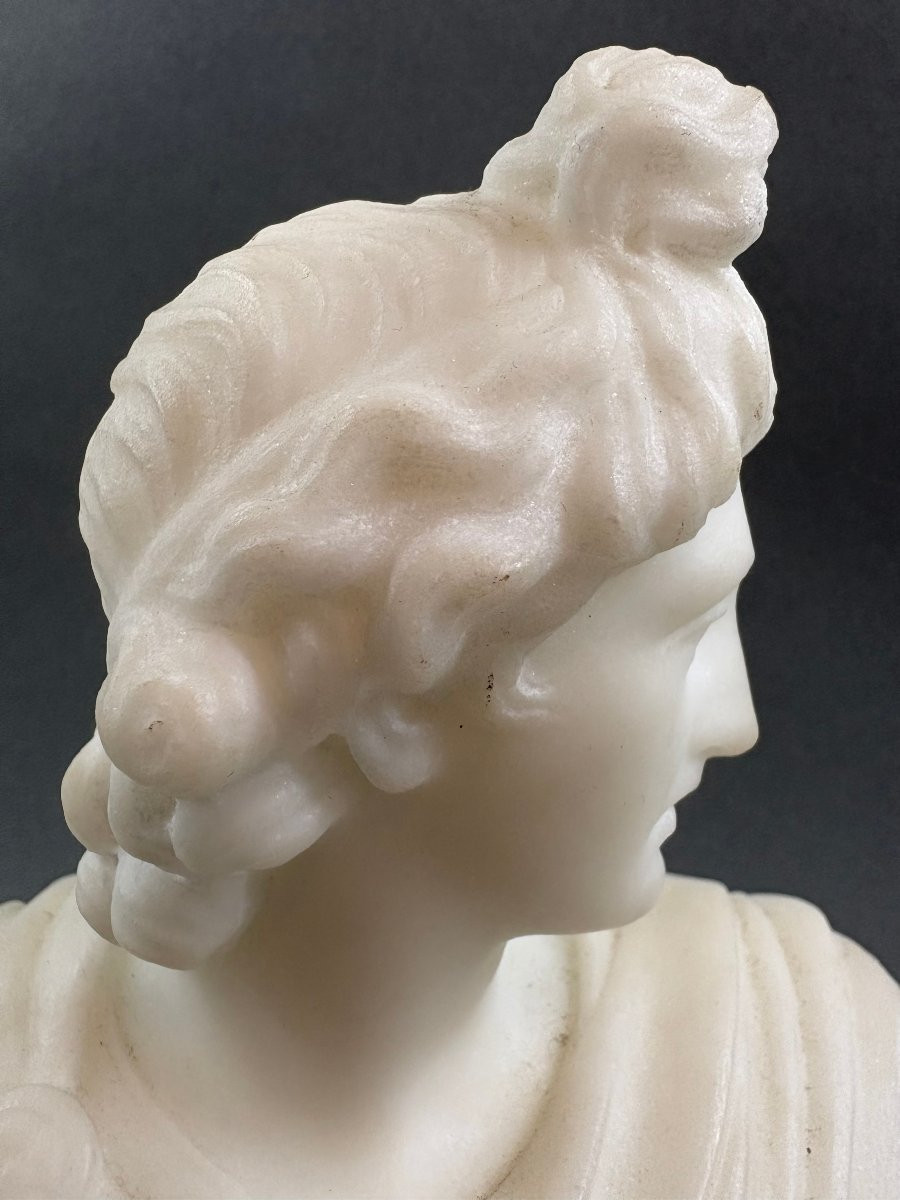 Buste Néoclassique en Marbre Apollon Grand Tour Roma 19éme-photo-2