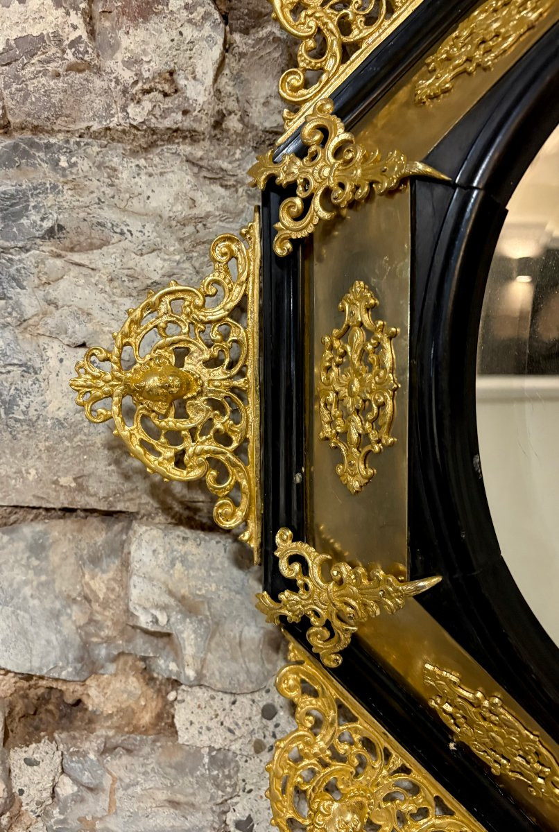 19th Large Florentine Renaissance-style Mirror Frame Gilt Bronze-photo-3