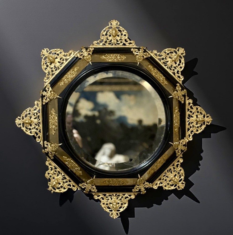 19th Large Florentine Renaissance-style Mirror Frame Gilt Bronze